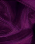 Pack of 25 Yards Long Bridal Solid Sheer Organza Fabric Bolt for Wedding Dress, Fashion, Crafts, Decorations, Backdrop, Christmas Craft Supplies, Silky Shiny Organza Fabrics 44” Wide- Dark Purple