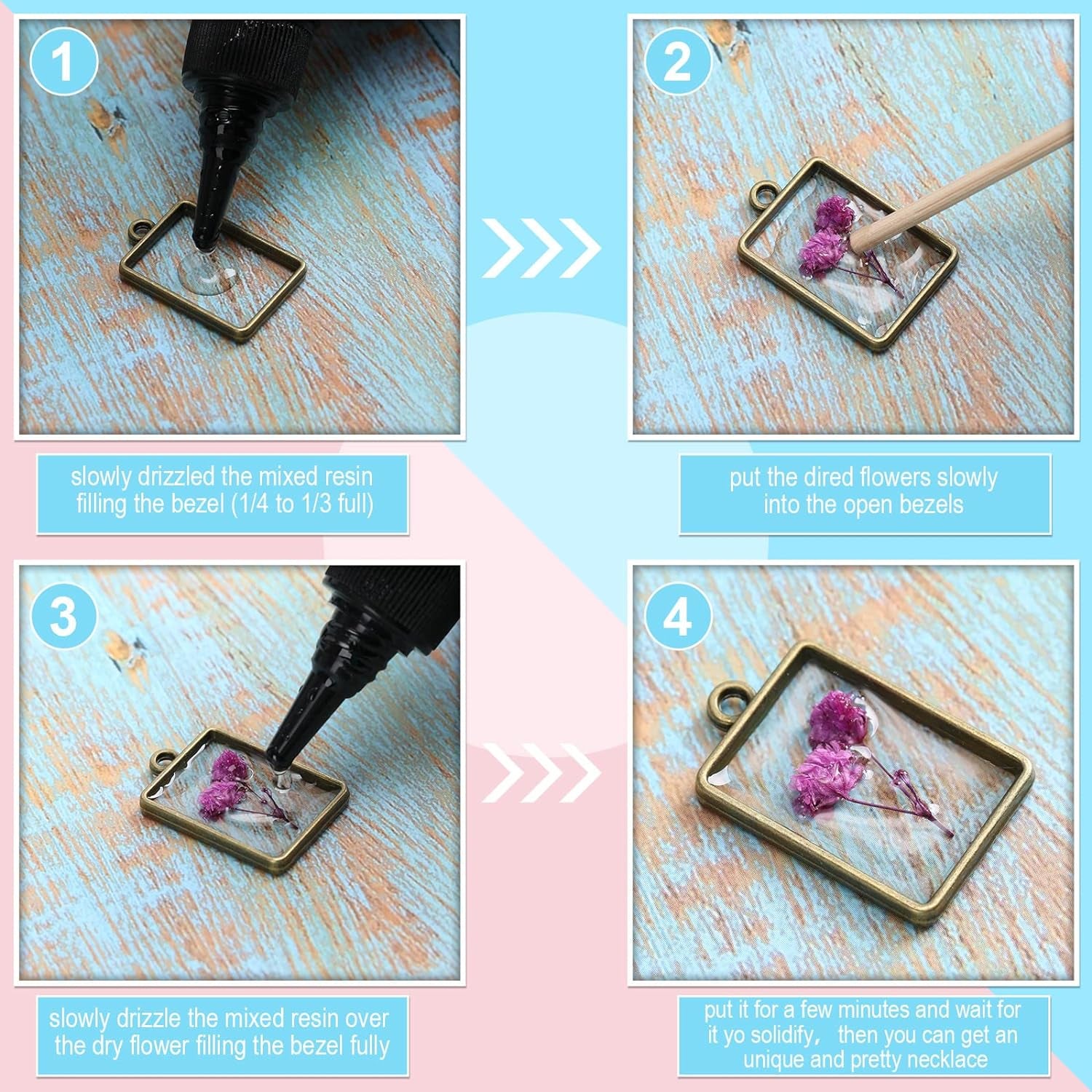 180 Pieces Open Bezels for Resin Jewelry Making Kit Hollow Frame Pendants Resin Craft Assorted Geometric Frame Charms for Resin Casting Necklace Earring