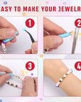 7870Pcs Clay Beads Bracelet Making Kit, 40 Colors Polymer Clay Beads Heishi Flat Beads Kit with Preppy Beads Letter Beads for Crafts Jewelry Making