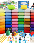 Air Dry Clay 50 Colors-Diy Modeling Clay Starter Kit with Sculpting Tools, Great Gift for Artistic Kids
