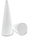 2 Pack Foam Cones for Crafts, DIY Art Projects, Handmade Gnomes, Trees, Holiday Decorations (5.25X14.5, White)