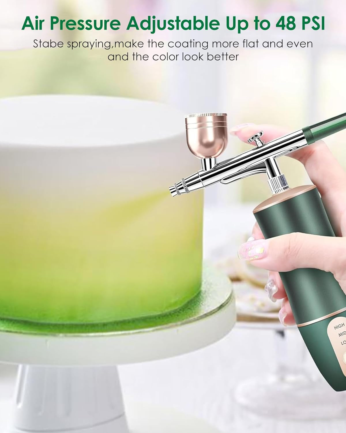 Airbrush Kit with Compressor, Rechargeable Portable Cordless Air Brush Set, Handheld Airbrush Gun Set for Nail Art, Makeup, Painting, Cake Decor