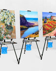 Artist Easel Stand Painting Stand Art Easel, 20"To 61" Art Easel for Painting Canvase & Displaying, Aluminum Adjustable Height Display Tripod with Portable Bag/Folding Keg/Apron.(Black)