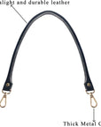 Purse Leather Handles Replacement 2 Pcs for Handbag, 23.6 Inch, Black Gold