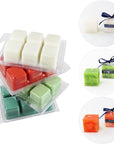 50 Packs Wax Melt Clamshells Molds,Wax Melt Containers,6 Cavity Clear Plastic Cube Tray for Wickless Wax Melt Candles