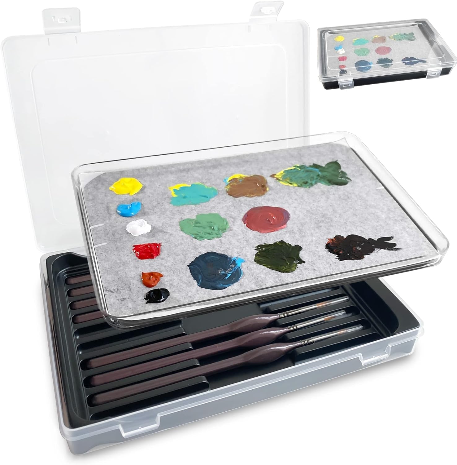 Wet Palette Wet Pallet for Miniatures- Stay Wet Palette for Acrylic Painting Wet Pallets for Painting Miniatures,Paint Brush Holder Organizer Wet Palette Storage Containers