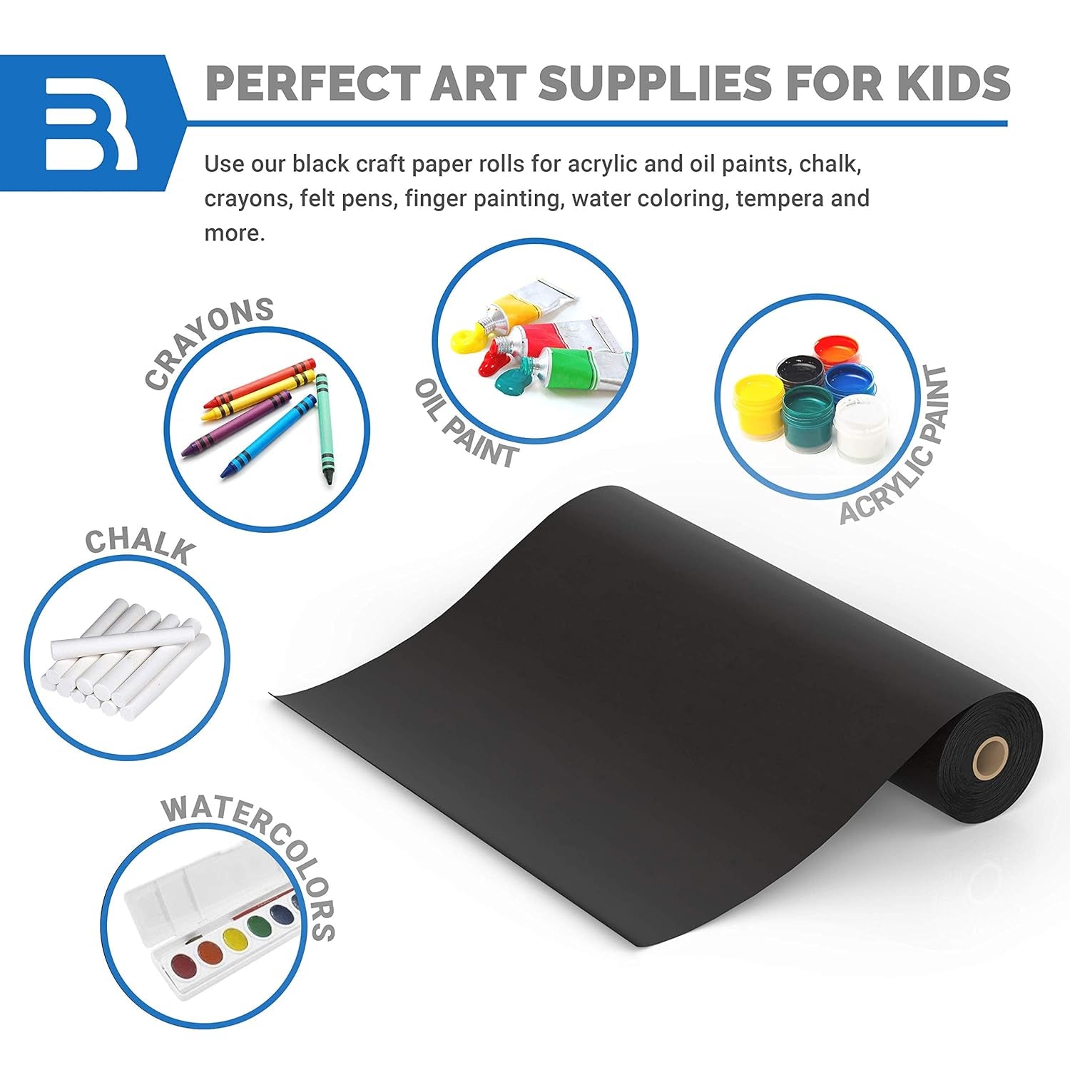 Crafts Paper Roll - Paint Paper - for Wall Art Craft Easel - Easel Paper - Bulletin Board Decoration - Bulletin Board Paper - Gift Wrapping - Kids Crafts - Made in USA - 18" X 100' (1200")