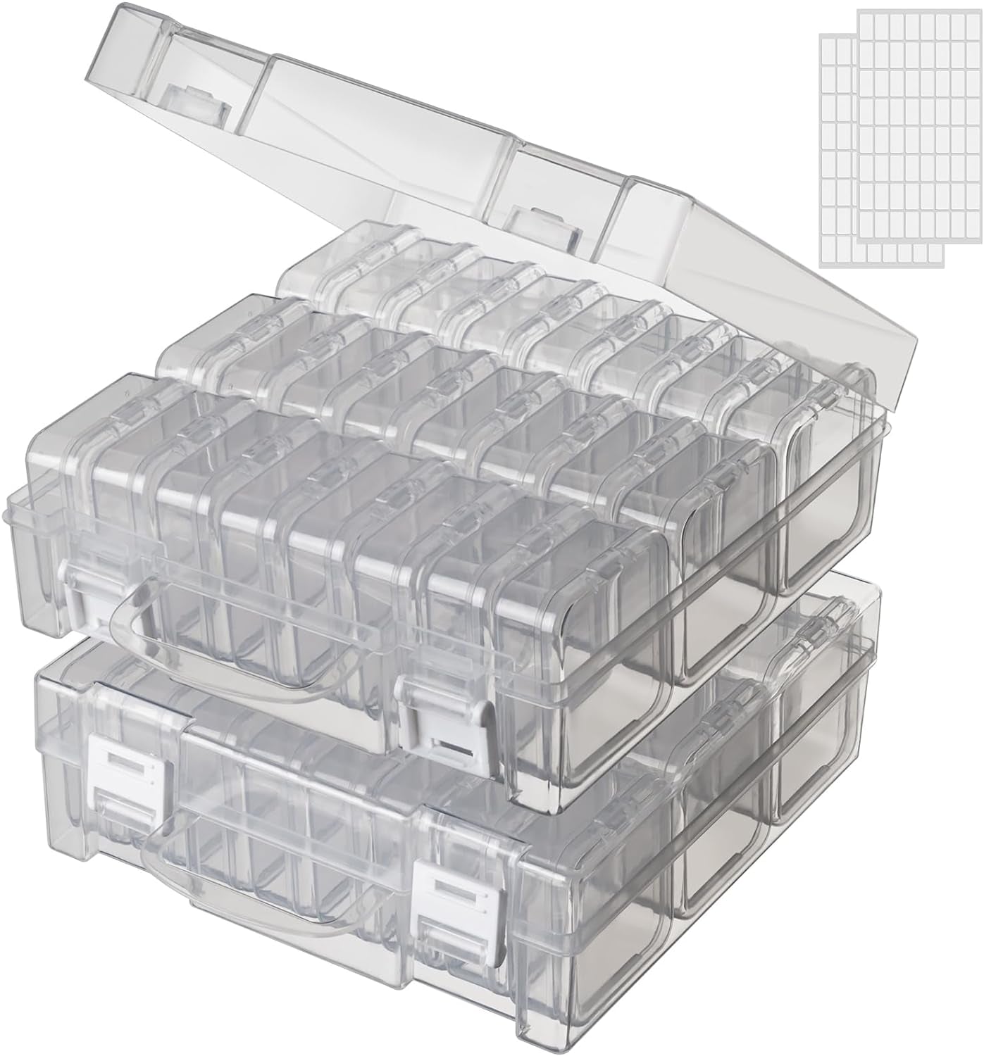 Bead Organizer Box, 24 Slots Diamond Painting Bead Storage Containers, Diamond Painting Art Accessories Boxes Craft Bead Storage Box Organizer Bead Organizers and Storage for Rhinestones (1 Pack)