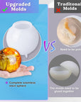 9 Pcs Sphere Silicone Molds for Resin, Upgraded Seamless 3D Sphere Resin Molds Silicone,Large round Ball Epoxy Resin Molds for Flowers Preservation,Resin Casting, Soap, Candle