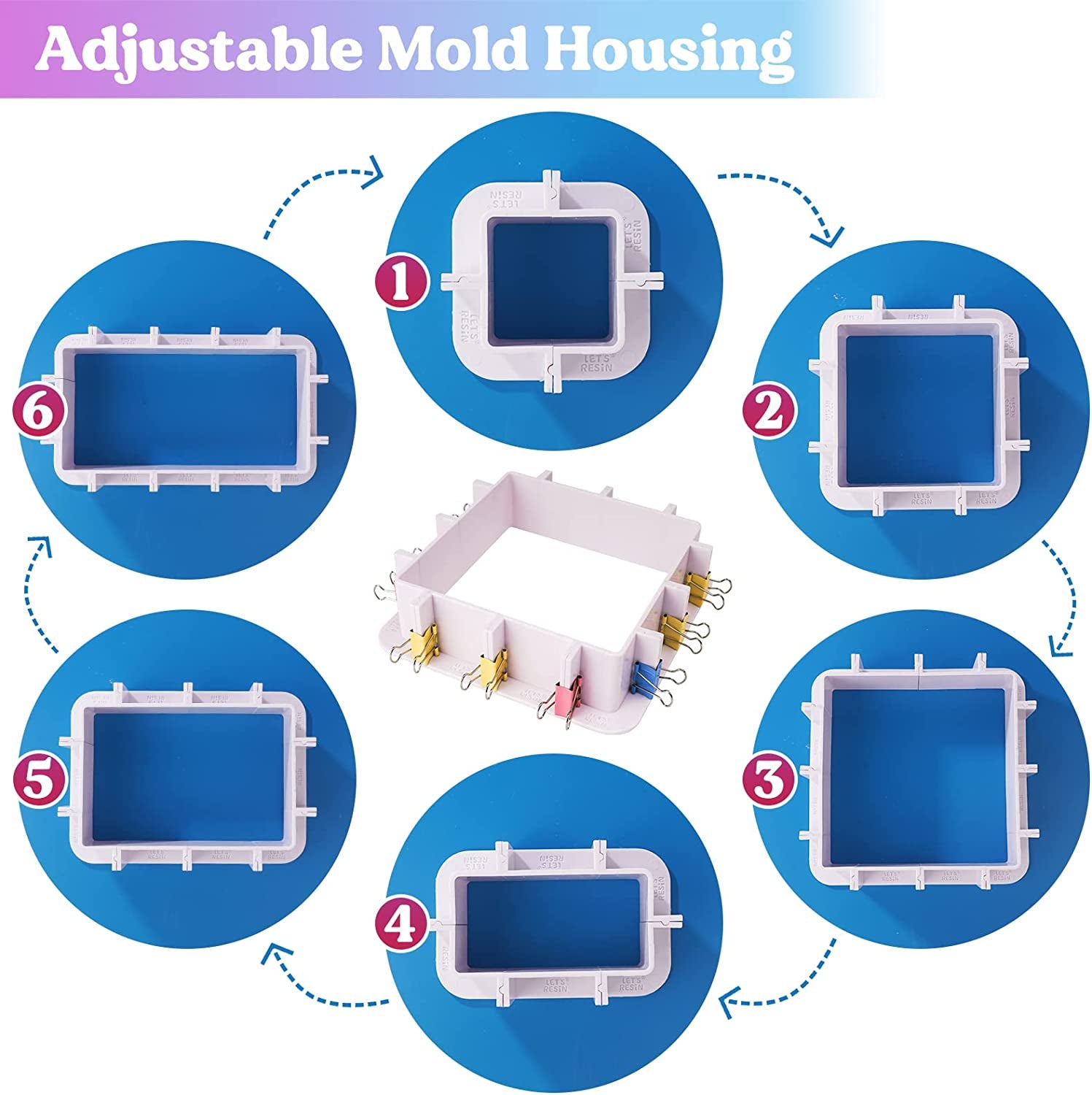 Adjustable Mold Housing for Silicone Molds Making, Silicone Mold for Resin Mold Making Silicone Rubber, Plastic Housing Frame for DIY Resin Molds, Candle Molds, Soap Molds Making