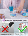 Coaster Resin Molds, Upgraded 10Pcs Epoxy Molds Holder Kit with 5 Plastic Dropper 5 Wooden Sticks 2 Gloves, Sturdy Silicone Molds for Epoxy Resin, Cups Mats