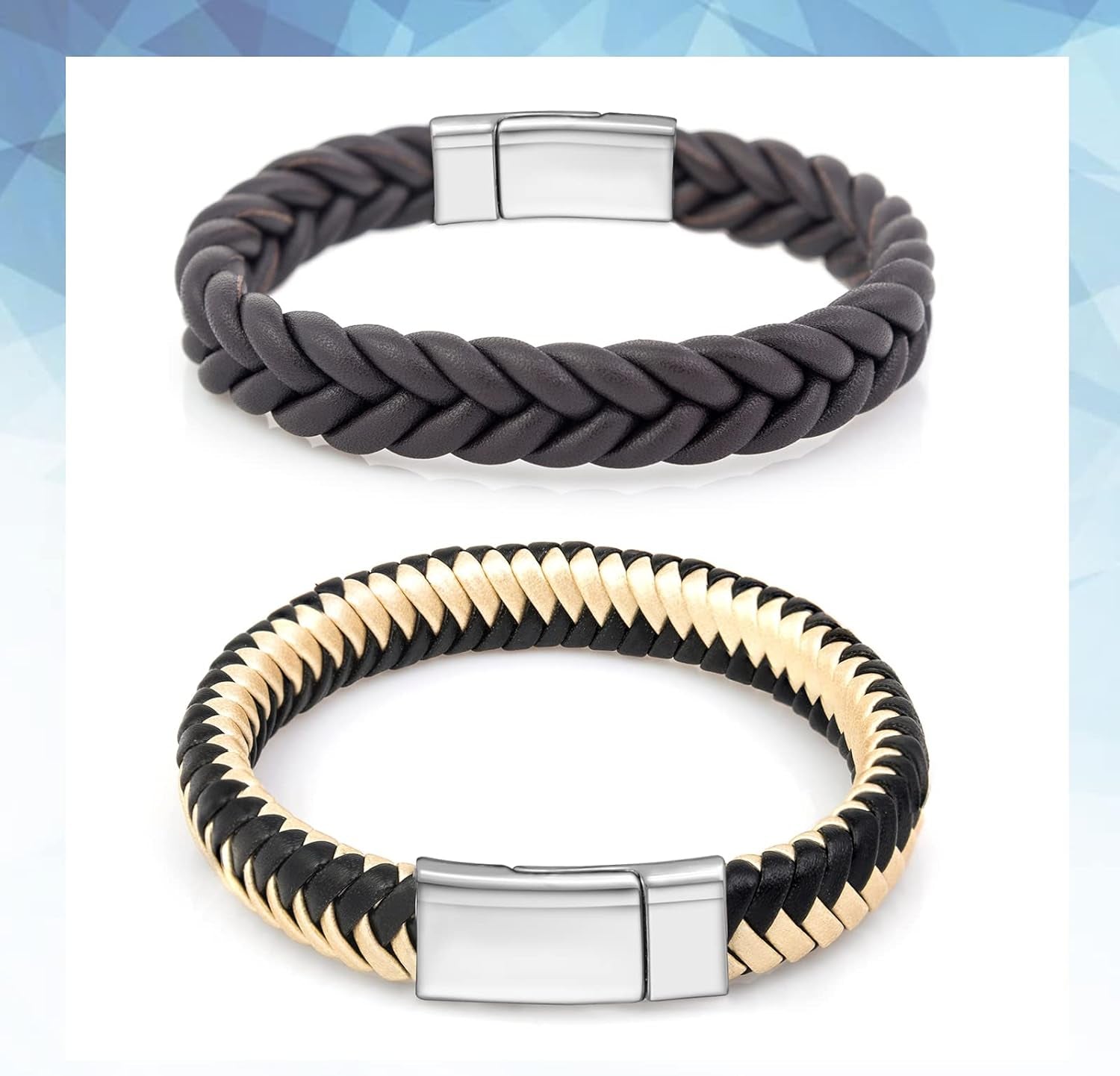 8 Pieces 10X3 Mm Flat Leather Magnetic Clasps Bracelet Jewelry Making Magnetic Clasps Silver Bracelet Metal Clasp and Closures DIY Magnetic Locking for Jewelry Bracelet Craft Making Supplies