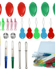 Needle Threaders for Hand Sewing,25 Pcs Needle Threaders Kit,Include Fish Type Easy Threader/Gourd Shaped Sewing Needle Threader/Thumb Shaped Threaders/Seam Rippers/Sewing Tweezers/Thimble/Scissor Etc