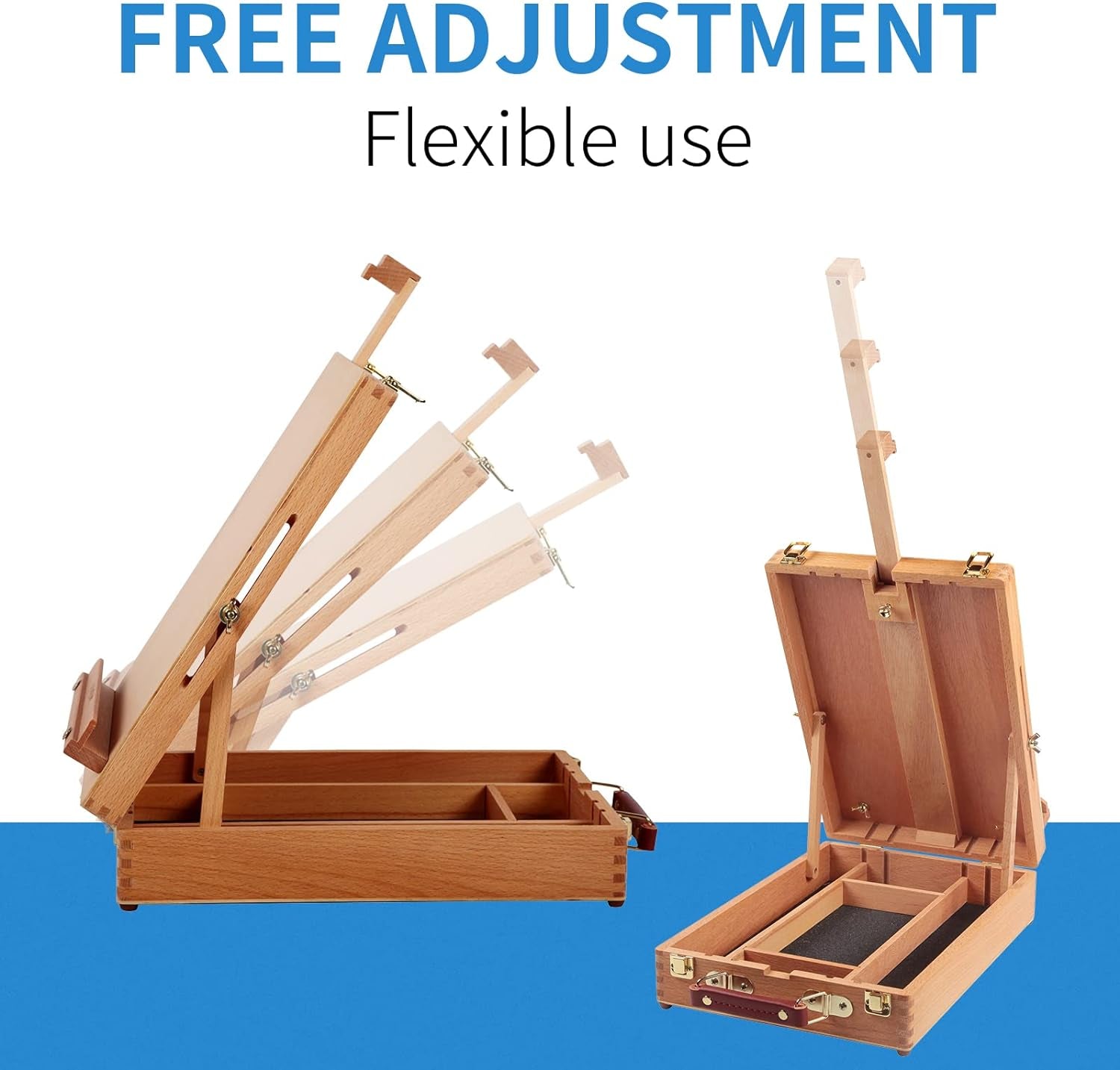 Wooden Tabletop Easel, Solid Wood Sketchbox Desktop Easel for Painting, Portable Art Drawing Easel for Beginners and Professionals