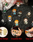 28Pcs Horror Classic Movie Character Charms Halloween Enamel Pendants, Horror Alloy Charm Pendant Ghost Dangle Halloween Scary Earring Necklace Bracelet Charms for Jewelry Making DIY Crafts Gifts