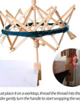 Wooden Umbrella Swift Yarn Winder - Knitting Umbrella 24" Swift Yarn Winder Holder, 1Pcs Swift Yarn Winder