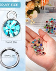 80 Pieces Crystal Birthstone Charms with 200 Jump Ring Handmade DIY Beads Pendant Mixed Color Birthstones for Jewelry Making round Charms for Bracelets Necklaces Jewelry Findings (Vivid Color)
