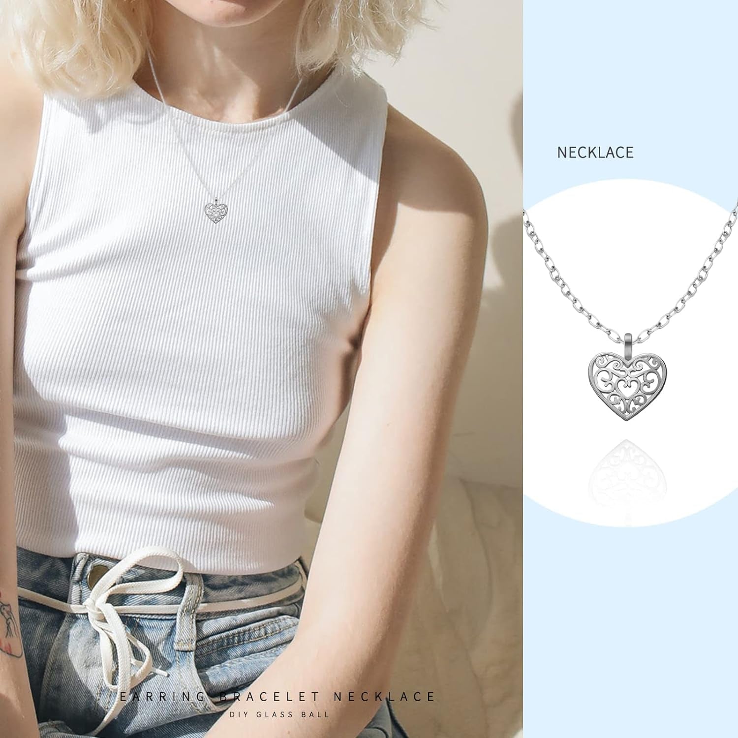 100Pcs Antique Silver Plated Hollow Lovely Heart Charms Pendant DIY Bracelets Necklace Jewelry Making Craft Wholesale 16Mmx14Mm(A285)