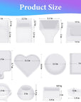 Resin Molds Kit 12PCS, Epoxy Resin Silicone Molds, Resin Mold Including Cube, Pen Container, Pyramid, Ashtray, Tray, Love, Round, Square, Ball, Flowerpot, Cuboid, Crystal