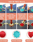 3-Pack Metal Wax Seal Molds with round Flower Heart Shape for 1 Inch Wax Seal Stamp, Silicone Wax Seal Mat, DIY Craft Adhesive Waxing for Wedding Invitations Envelopes Cards Gifts Wine Wrapping