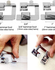 Hemming Foot Kit 6Pcs Hemmer Foot Sewing Machine Presser Foot Hemmer for Brother Singer Janome Low Shank Sewing Machine Use Rolled Hem Presser Foot