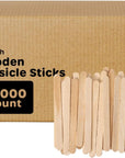 [1000 Count] 4.5 Inch Wooden Multi-Purpose Popsicle Sticks for Crafts, Ice, Ice Cream, Waxing, and Tongue Depressor Wood Sticks