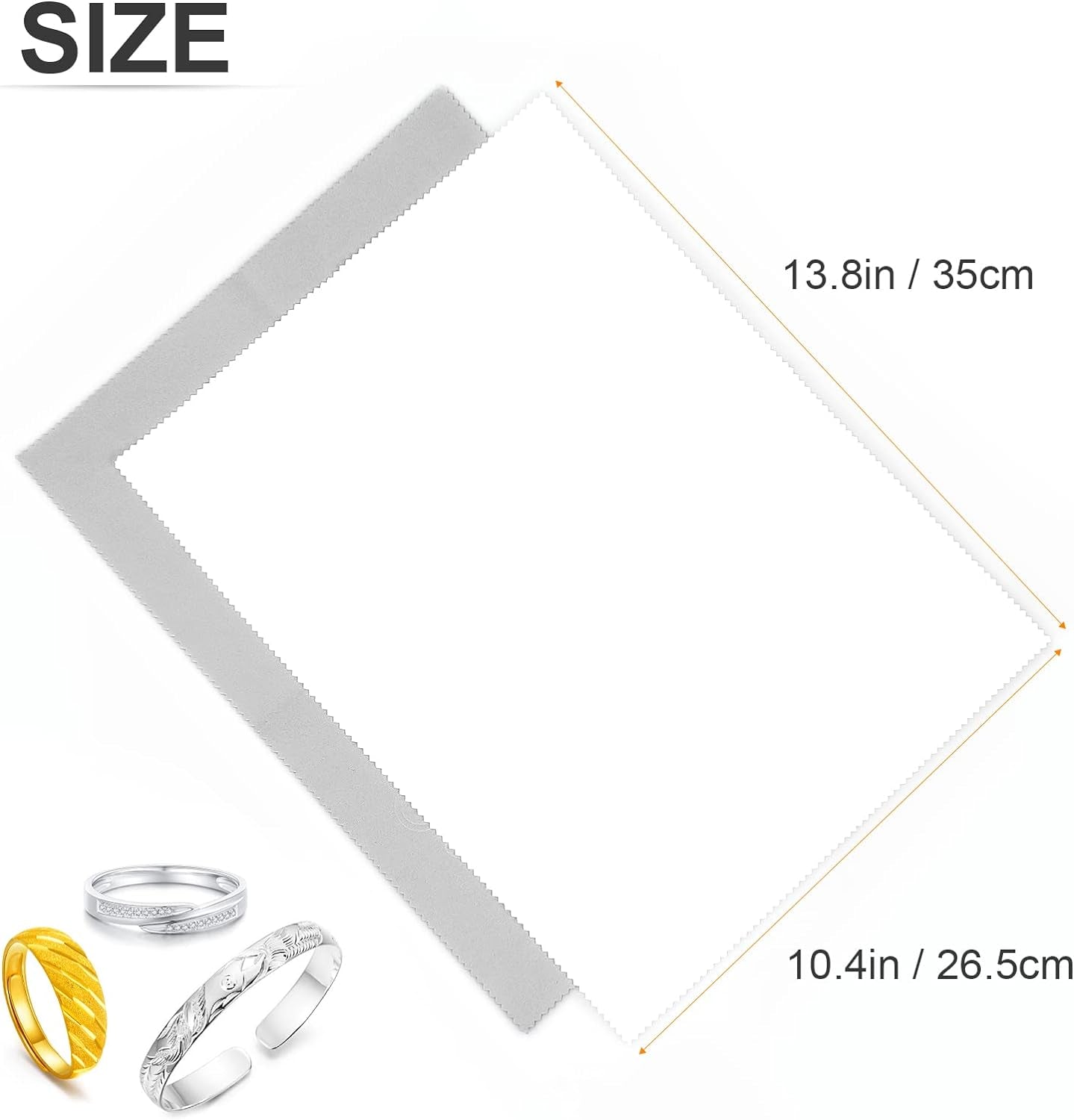 2 PCS Jewelry Cleaning and Polishing Cloth, 100% Pure Cotton Silver Polishing Cloth for Sterling Silver &amp; Gold &amp; Platinum Jewelry and Large Silverware, Reusable Soft Jewelry Cleaning Cloth