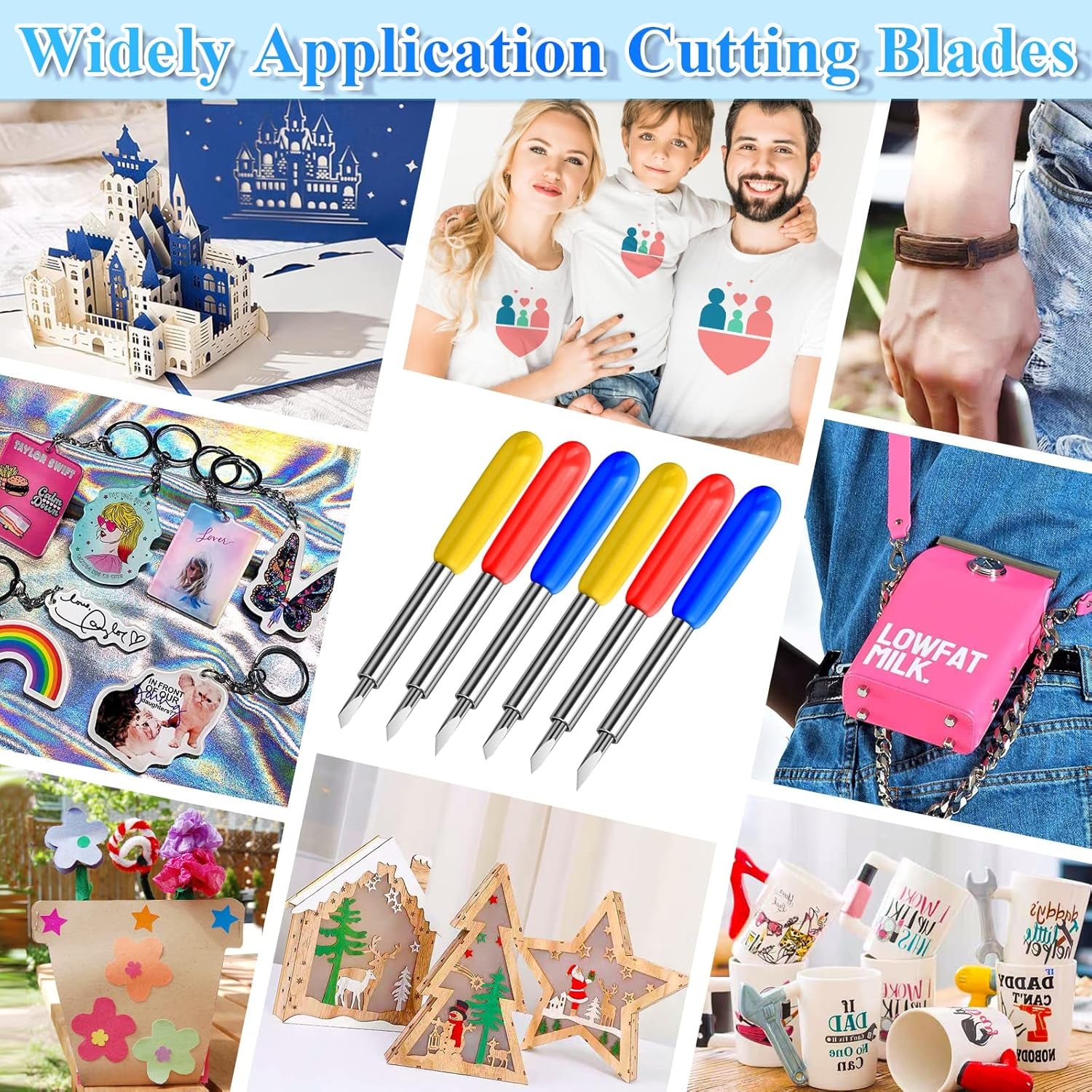 80PCS Replacement Blades for Cricut Blades for Explore Air 2/Air 3/Maker/Maker 3/Expression, 60PCS 45° Standard Blades, 10 PCS 30° Fine Point Blades and 10 PCS 60° Deep Cut Blades