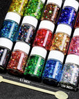 Holographic Chunky Glitter, 15 Colors Glitter, Craft Glitter for Resin, Nail Glitter, Festival Cosmetic Hair Face Body Glitter, Glitter Flakes Sequins for Epoxy Resin Tumbler DIY Arts Crafts