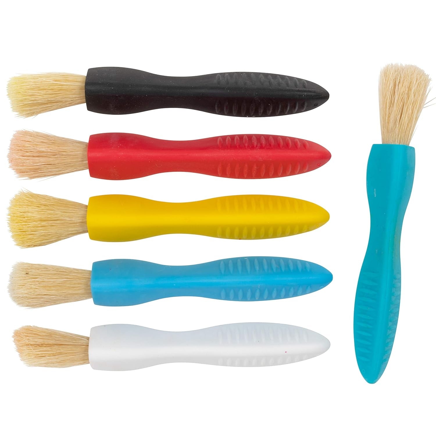 Triangle Grip Paint Brushes - Set of 6 - 1 Size - 18M+ - Easy to Grip Paint Brushes for 2, 3 and 4 Year Olds - Encourage Writing Grip