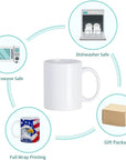 8 Pack Sublimation Mugs Blanks 11 OZ Coffee Mugs White Ceramic Photo Cups Bulk for Cricut Mug Press Print