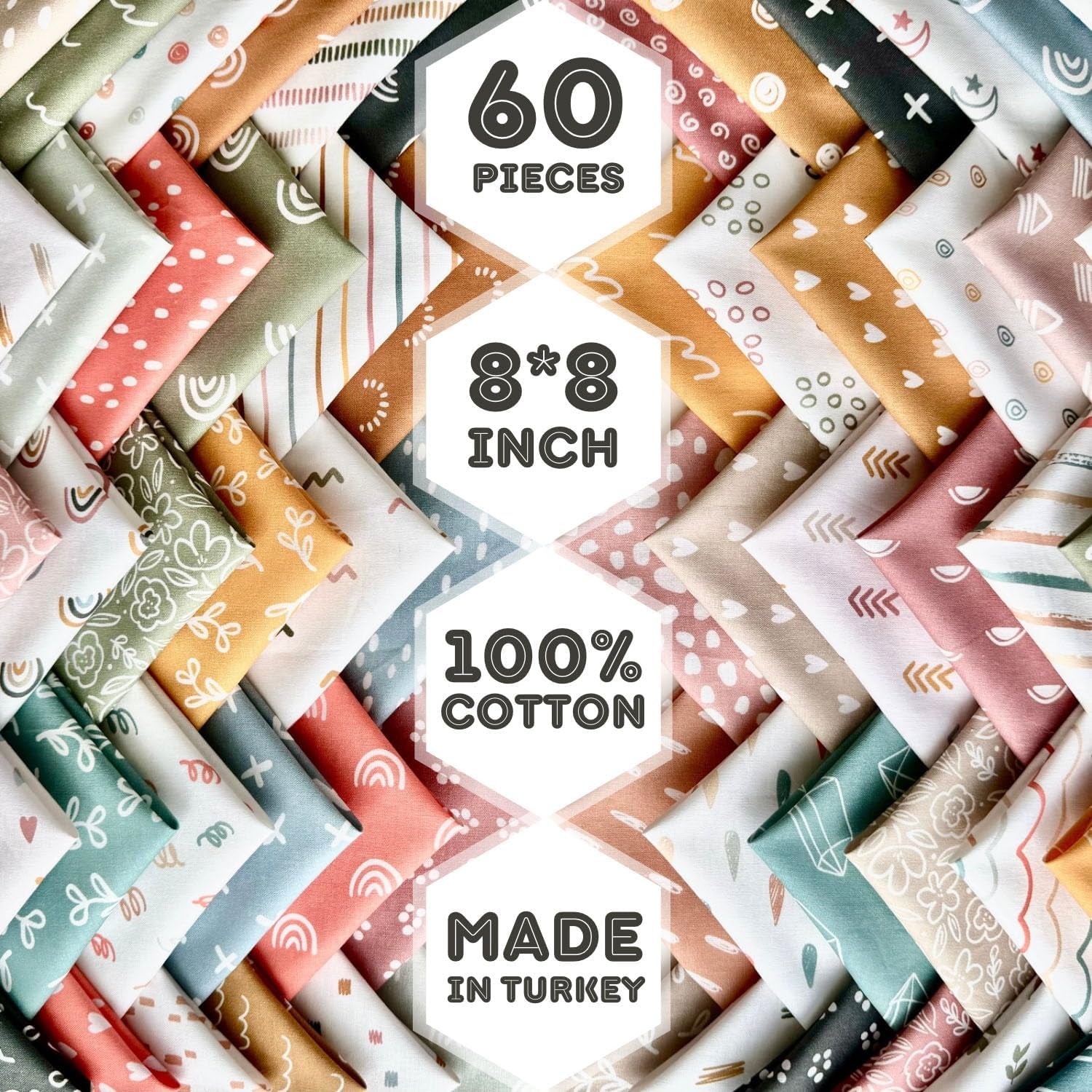 100% Cotton 50 PCS 8 X 8 Inches (20Cm X 20Cm) Softnes Cotton Fabric Bundle Squares for Quilting Sewing Fabric Squares for Craft Patchwork Fabric Set Turkish Quality (50 Solid Color Fabric Set)