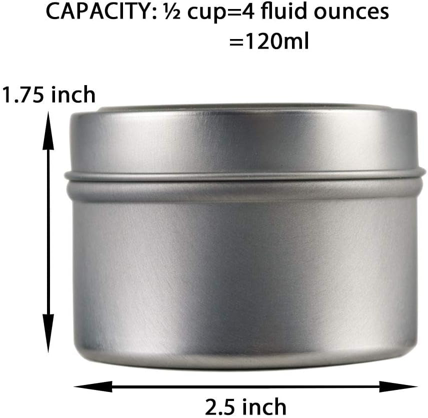 Candle Tin 24 Piece, 4 Oz, for Candle Making