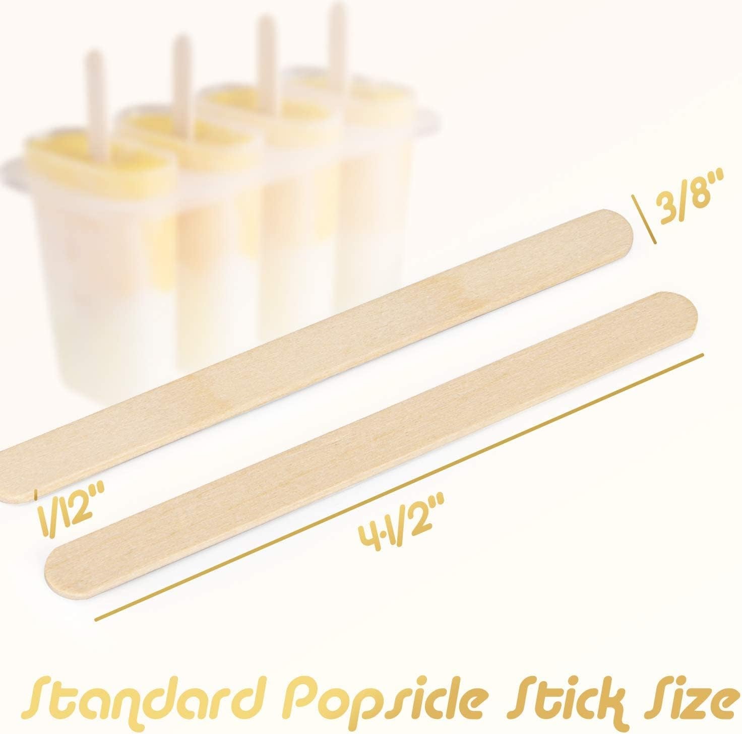 1000Pcs Popsicle Sticks, Natural Wooden Food Grade Craft Sticks, 4-1/2 Inch Great Bulk Ice Cream Sticks for Craft Project, Home Decoration