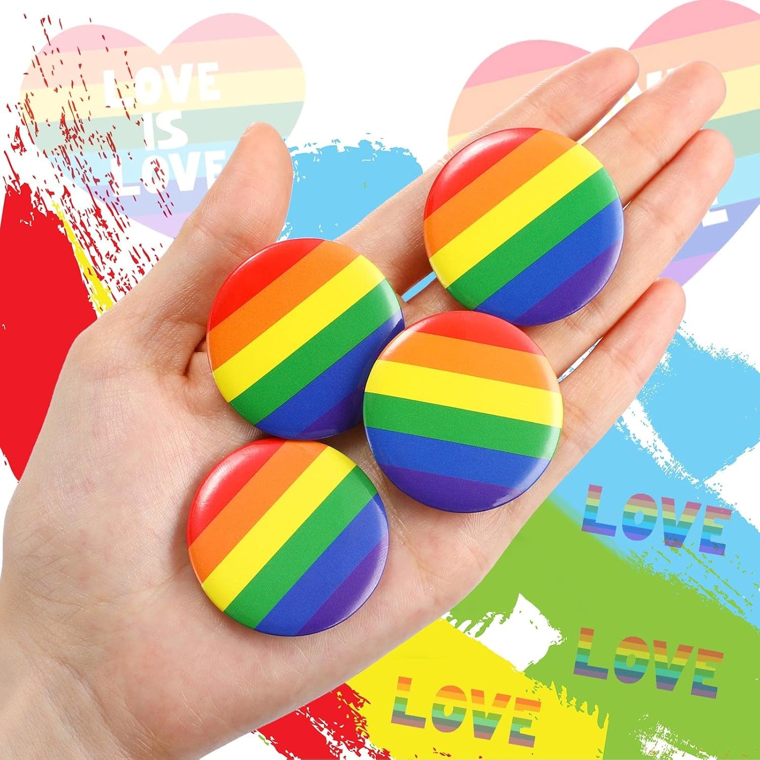 360 Pcs Gay Pride Pins round Rainbow Pinback Buttons 1.5 Inch LGBTQ Pins Rainbow Pins and Buttons LGBT Button Pin for Pride Month Events Parade Activities