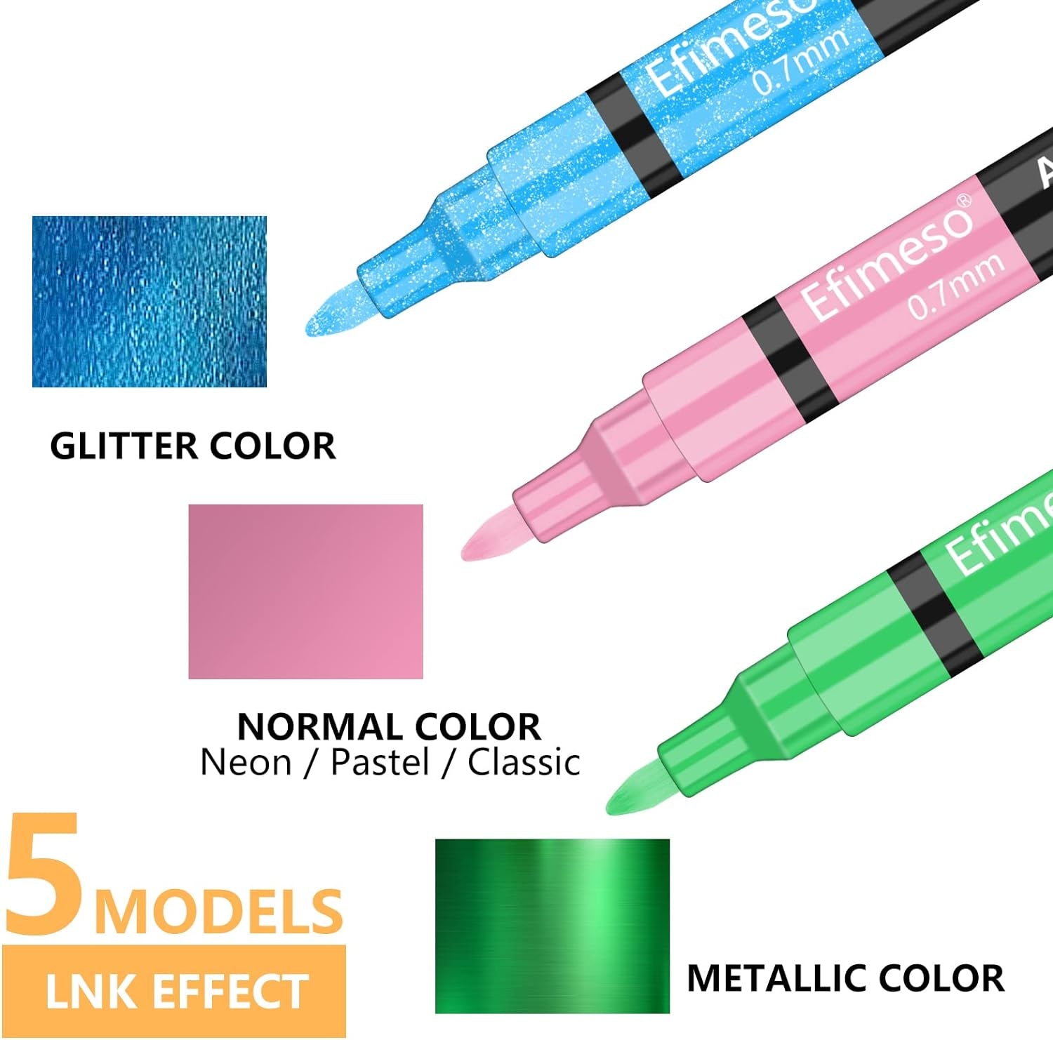 Acrylic Paint Pens, 60 Colors Acrylic Paint Marker, 0.7Mm Extra Fine Paint Pens for Canvas, Rock Painting, Wood, Glass, Metal, Ceramic, Stone