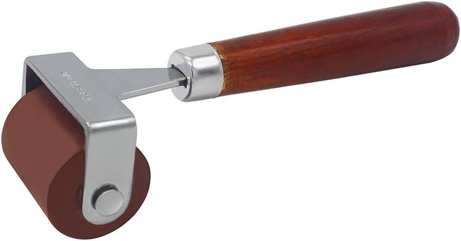 Rubber Brayer, Brayer Ink Roller, Soft Rubber Brayer Roller with Wooden Handle