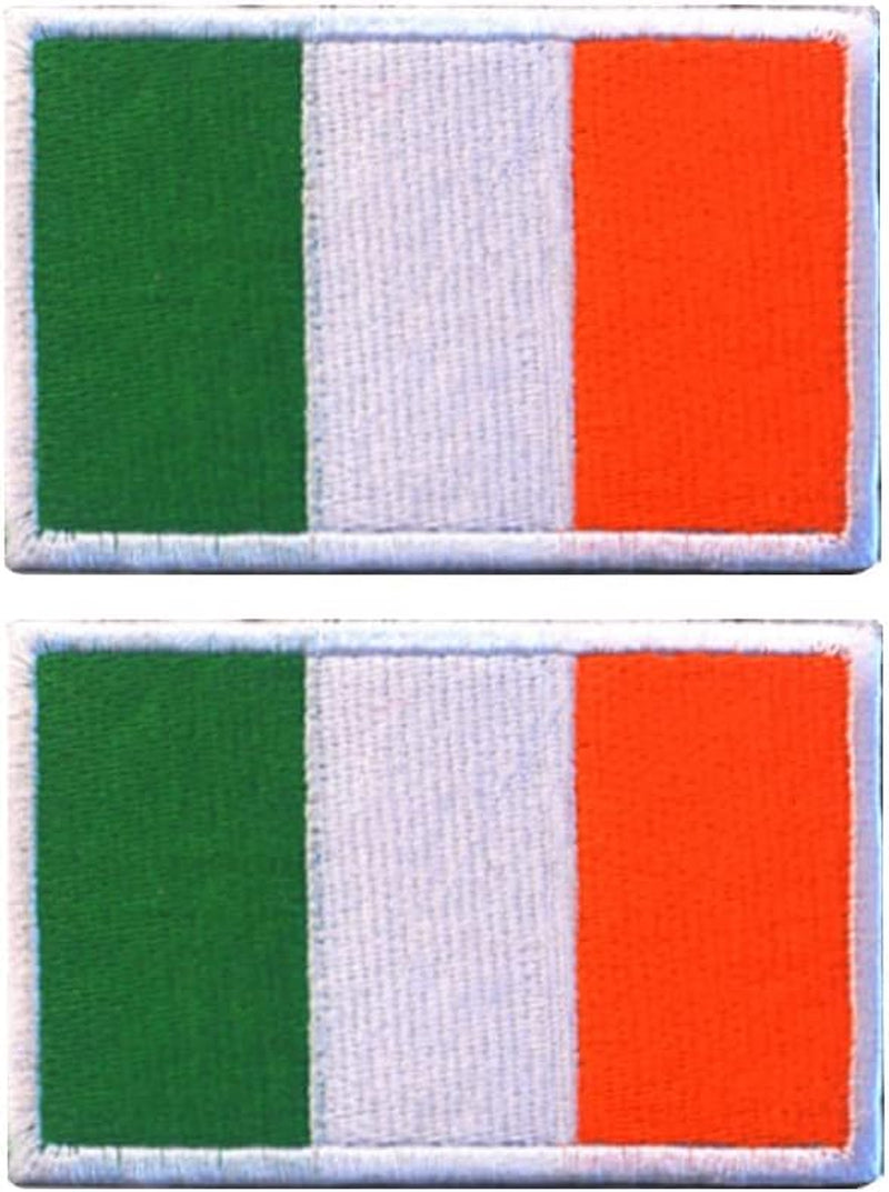 2 Pack Ireland Flag Tactical Patch | Full Embroidered Color | Hook and Loop Fastener Irish Applique Emblem | Used for Caps,Jacket,Backpacks,Vest,Harness,Coat,Work Uniform, Team Clothes