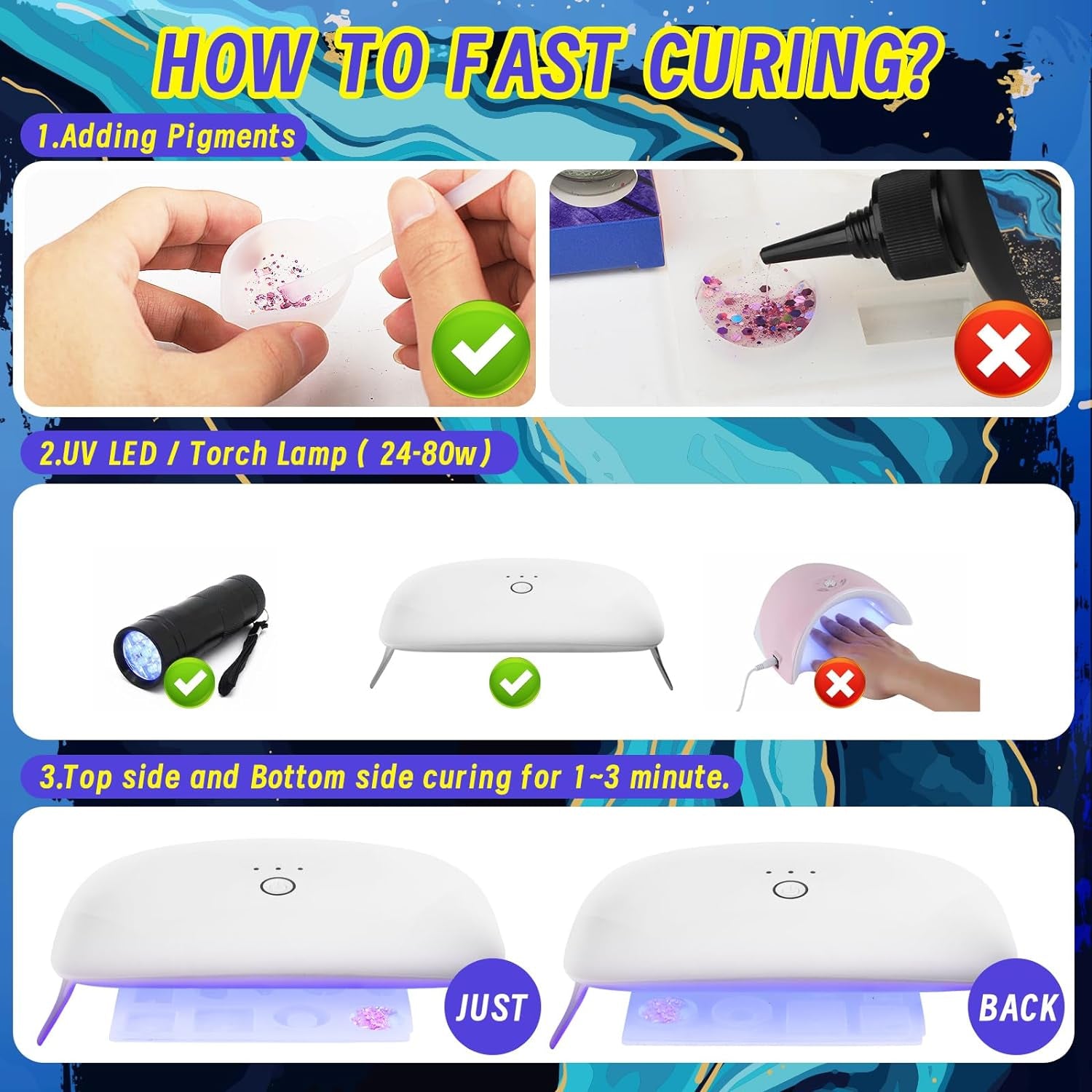 UV Resin 100G No Odor &amp; Low Shrinkage &amp; Low Viscosity, Ultraviolet Fast Curing UV Resin Clear for DIY Crafts, Coating Casting