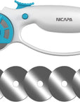 45Mm Rotary Cutter for Fabric with Safety Lock Ergonomic Classic Comfort Loop Rotary Cutter for Crafting Sewing Quilting (Extra 5Pcs 45Mm Replacement Blades Included)