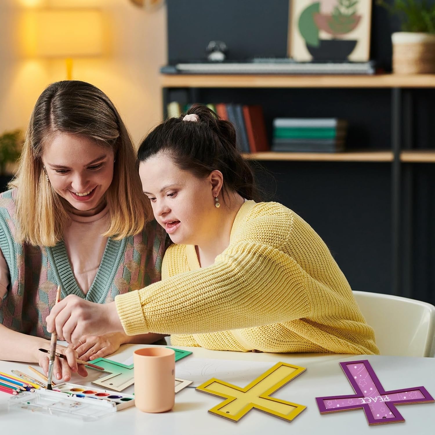 24 Pcs Unfinished Wooden Crosses for Crafts 8.9 X 6.5 Inch Unpainted Large Blank Wooden Layered Cross for Sunday School Crafts DIY Easter Projects Church Home Wall Decoration with String