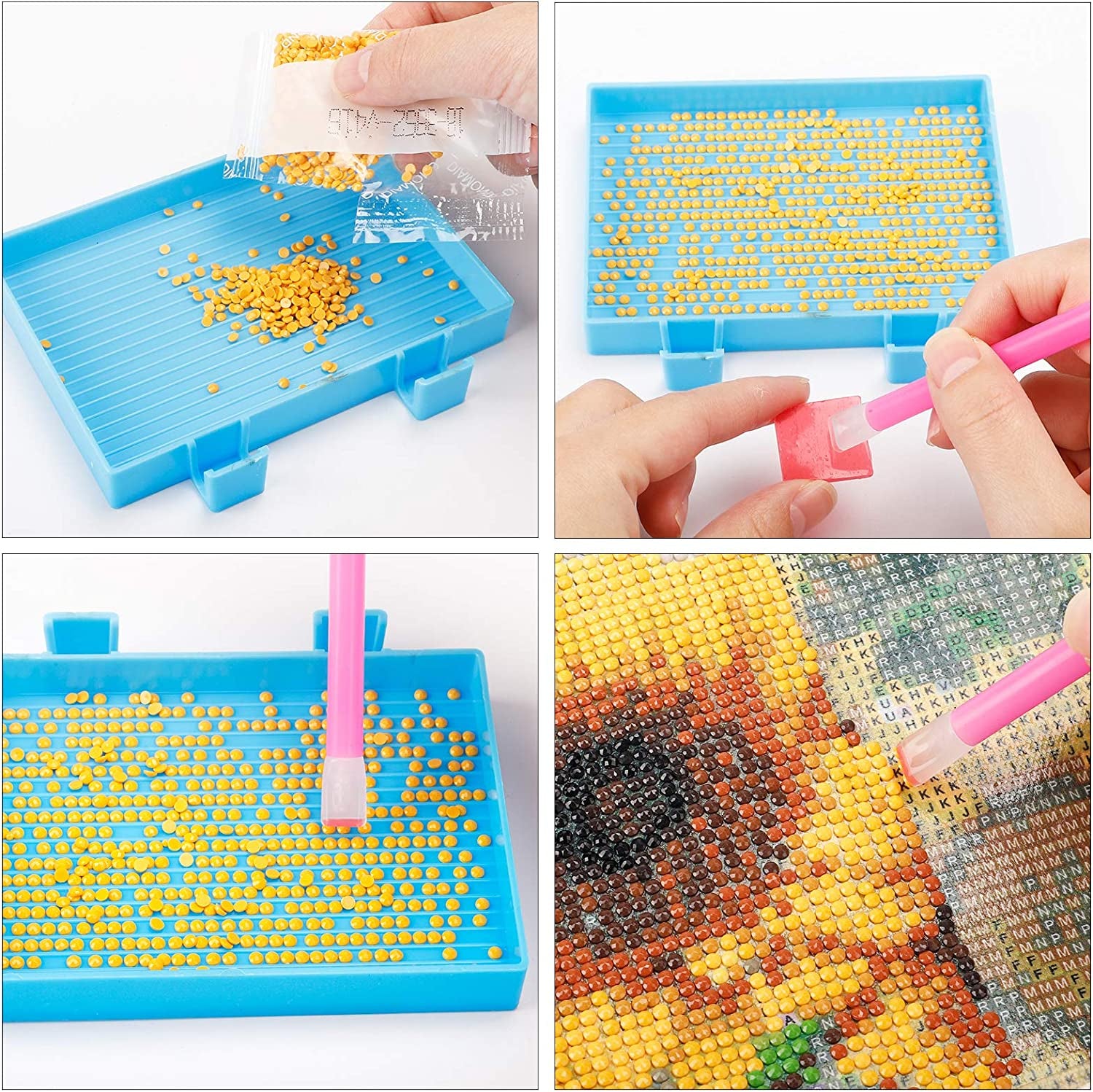 117Pcs 5D DIY Diamond Painting Tools and Accessories Kits with Diamond Embroidery Box and Multiple Sizes Painting Pens for Adults to Make Art Craft