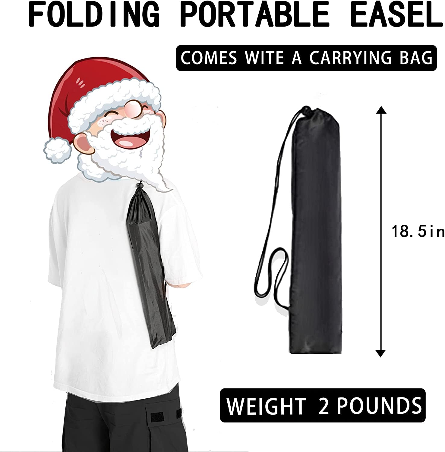 White Easel Stand for Display Wedding Sign & Poster - 63 Inches Tall Easels for Display Holder - Collapsable Portable Poster Easel - Floor Adjustable Metal Painting Easel Tripod