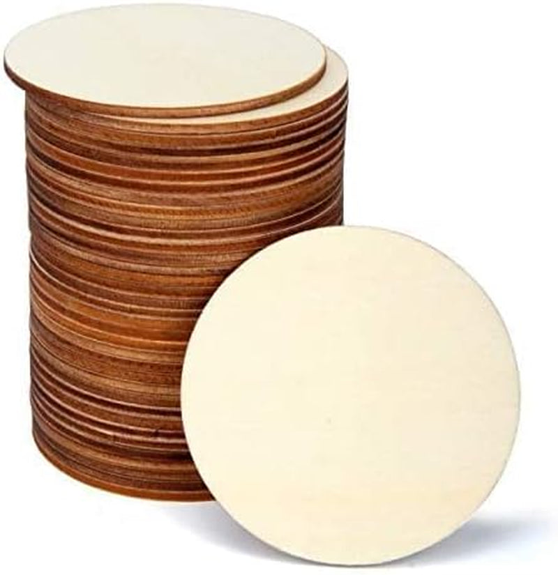 36 Pcs 3 Inch Unfinished Wood Circles for Crafts, Wood Rounds for Crafts, round Wood Discs for Crafts, Painting, Writing, DIY Supplies, Engraving and Carving, Home Decorations