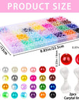 Pearl Beads for Bracelets Making 28 Colors Pearl Beads, 1680Pcs Multicolor Pearl Beads for Necklaces Earrings Making, round Pearl Beads Kit DIY Crafts for Girls Kids Adults
