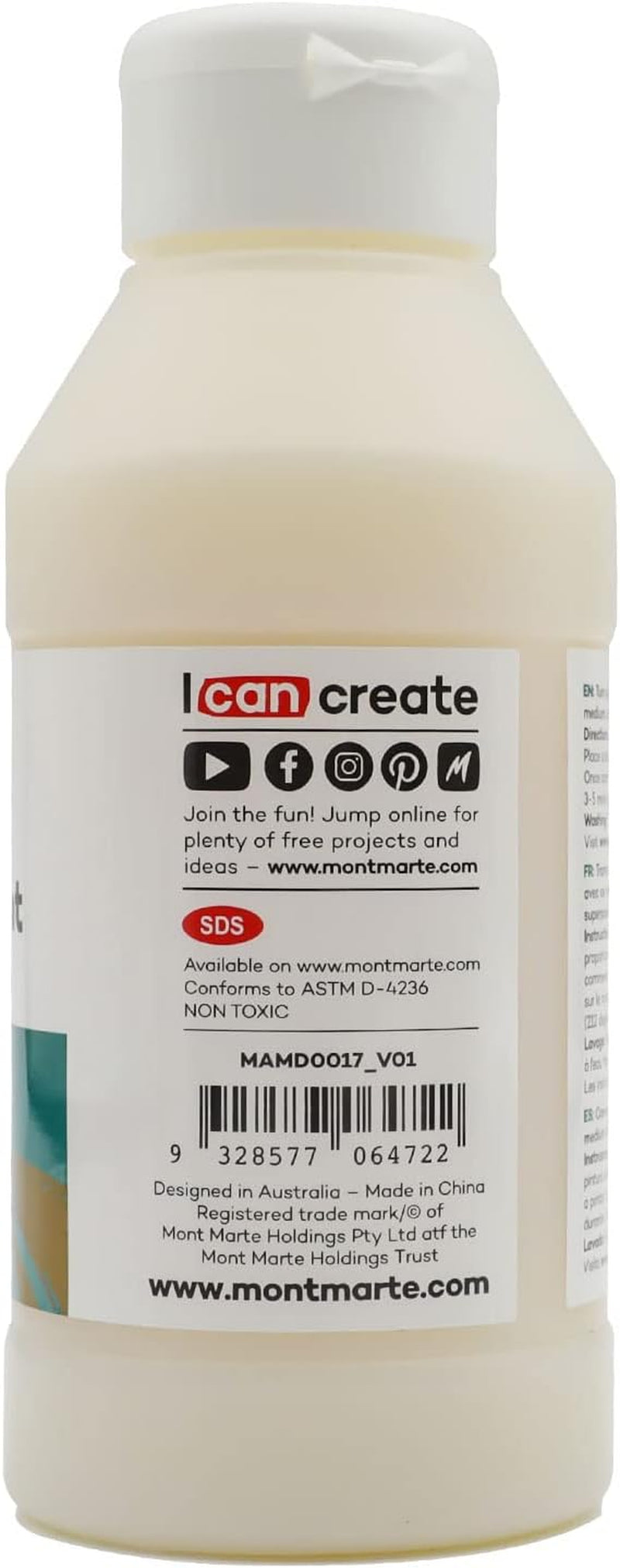 Fabric Paint Medium Premium (8.5 US Fl.Oz), Textile Medium for Fabric Painting, Easy to Use, Prevents Flaking, Ideal for Clothes and Fabric Accessories, Homewares and More