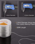 1Mm Clear Bead Cord Crystal Elastic Stretchy Bracelet String for Jewelry Making Necklace Bracelet Beading Thread (328Ft)