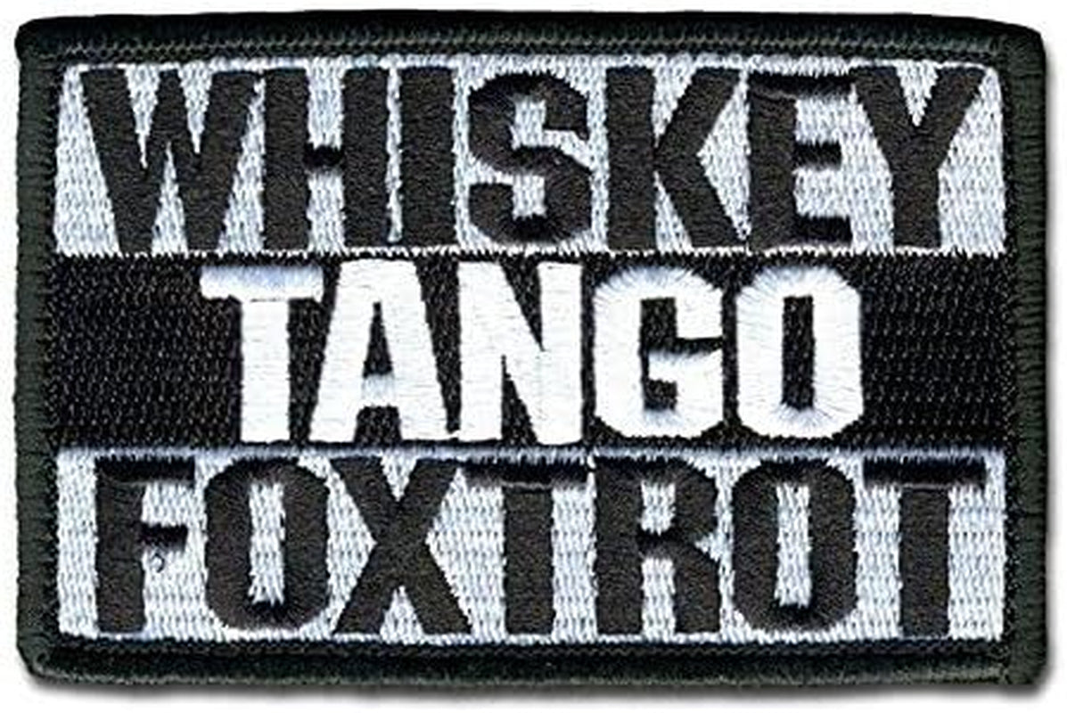 Whiskey Tango Foxtrot Military Emblem Badge Patch Hook & Loop Tactical Patch - 3.15"X2"