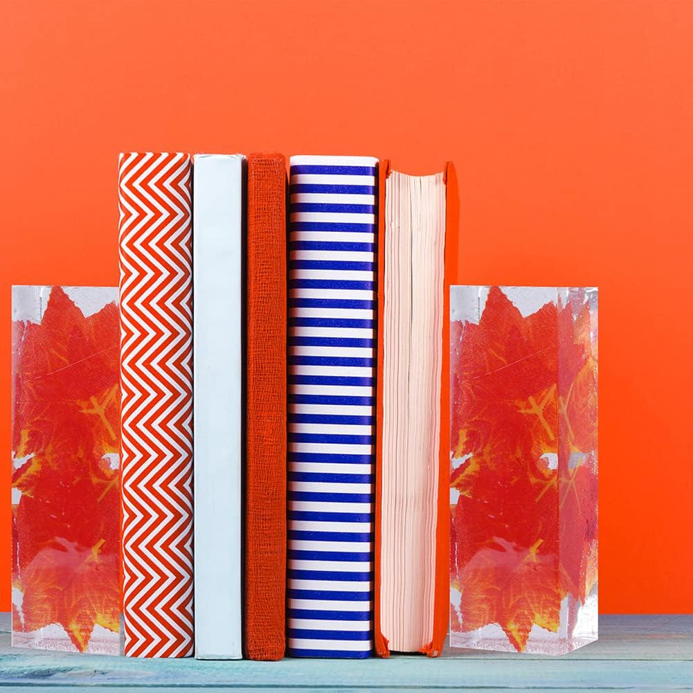 2PCS Different Size Silicone Resin Molds, Deep Rectangle Epoxy Resin Molds with Wooden Support, Large Size DIY Molds for Home Office Decoration Resin Casting