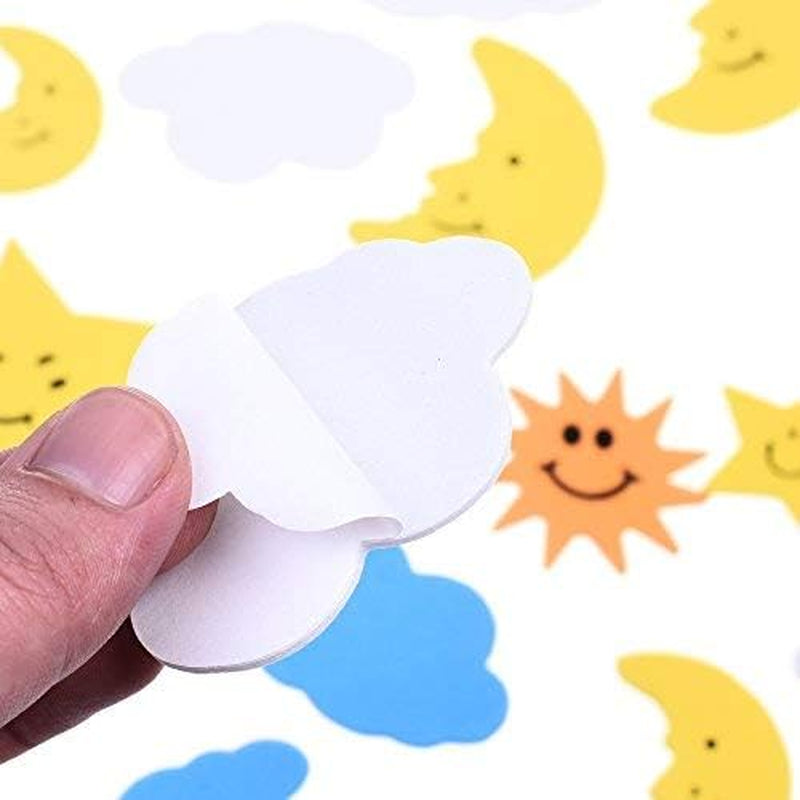108 Pieces the Blue Sky, the Sun, the Moon Shapes Self-Adhesive Foam Stickers for Craft Art Project